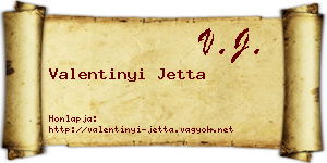 Valentinyi Jetta névjegykártya